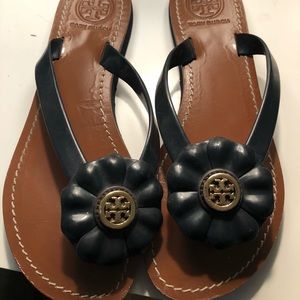 Navy Tory Burch Flip Flops